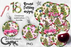 Christmas Earring, 18 Round earring xmas sublimation designs Product Image 1