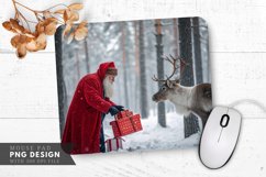 Santa's Gift in the Winter Forest Mouse Pad PNG Design Product Image 1