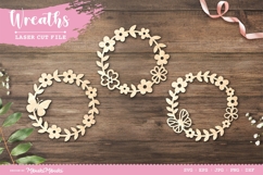 Pretty floral wreath laser cut files Product Image 1