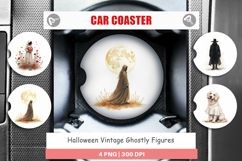 Halloween Vintage Ghosts Car Coaster Product Image 1