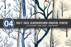 Soft Tree Background Digital Paper Product Image 1
