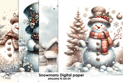 Snowman digital paper, background clipart Product Image 1