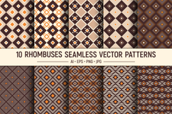 10 rhombuses seamless geometric vector patterns Product Image 1