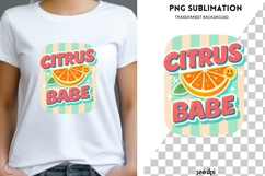 Citrus Babe PNG Sublimation | Cute Retro Orange Design Product Image 1