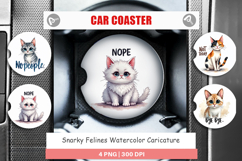 Snarky Felines Car Coaster Product Image 1