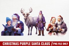 Christmas Purple Santa Claus Sublimation Product Image 1
