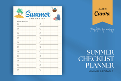 Minimal Summer Checklist Planner Template | Printable Product Image 1