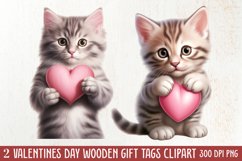Valentine Cat Peeking Around Clipart Product Image 1