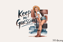 Keep me guessing PNG, Sassy Pinup Girl Sublimation PNG Product Image 2