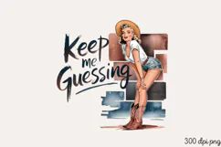 Keep me guessing PNG, Sassy Pinup Girl Sublimation PNG Product Image 2