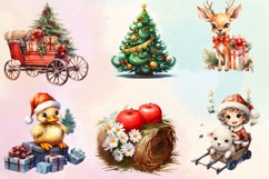Christmas Farm Animals Clipart Bundle, Christmas Farm Animal Product Image 2