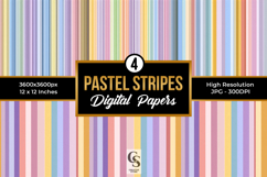 Pastel Stripes Pattern Digital Paper Product Image 1