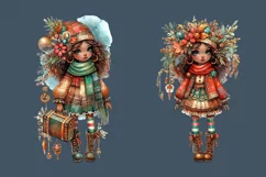 Watercolor Christmas Girl. PNG sublimation Product Image 2