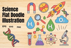Science Flat Doodle Illustration Product Image 1