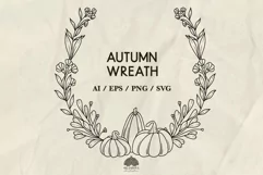 Autumn Pumpkin wreath SVG PNG EPS Product Image 1