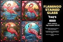 Flamingo Stained Glass Square Coaster - 04 Variations Product Image 2
