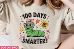 100 DAYS SMARTER PNG, 100 Days Of School Sublimation PN Product Image 2