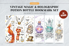 Holographic Potion Bottle Bookmark Set,Vintage Magic &amp; Witch Product Image 1