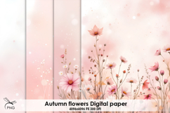 Autumn flowers digital paper Product Image 1