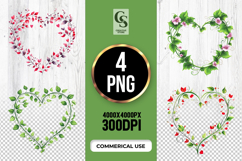 Floral Heart Frame Clipart Sublimation PNG Product Image 1