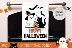 Boo Halloween Ghost Towel Design, Happy Halloween PNG Product Image 1