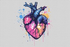 Colorful Artistic Heart Design With Splashes Product Image 2