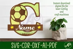 Football or Soccer Capital Monogram Letter C SVG Product Image 1