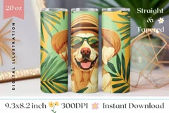 Summer Tumbler Wrap, Labrador Retriever Dog Tumbler Design Product Image 1