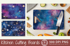 Glitter Stars Galaxy Cutting Boards sublimation Design Product Image 1
