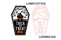 Trick or Treat Coffin Layered SVG Laser Cut File Product Image 2