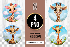 Cute Giraffe Clipart Sublimation PNG Product Image 1