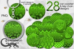 St. Patrick&#039;s day 28 car coaster &amp; key chain glitter designs Product Image 1