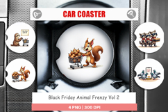 Black Friday Animal Frenzy Car Coaster Product Image 1