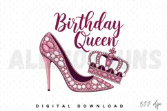 Birthday Queen Sublimation PNG, Birthday PNG Design Product Image 1