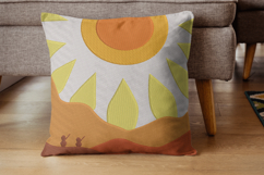 Abstract Mountain Window View Pillow Design Product Image 1