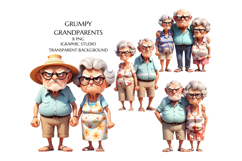 Summer grandparents clipart,Travel couple clipart Product Image 1