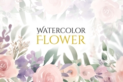 Watercolor Floral Clipart, Botanical Floral Ornament PNG Product Image 1