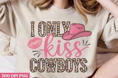 I Only Kiss Cowboys PNG, Western Valentine Sublimatio Product Image 2