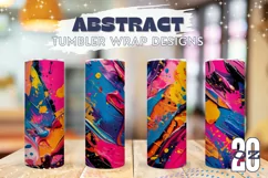 Art Paint Tumbler Sublimation Designs, Neon Tumbler Wrap Product Image 1