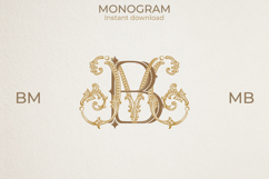MB BM Wedding Monogram Logo | Elegant Initials Vector Product Image 1