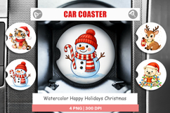 Happy Holidays Car Coaster Product Image 1