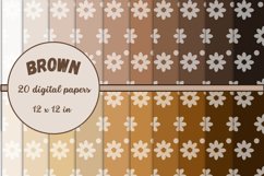 Flowers Pattern shades of brown digital papers Product Image 1