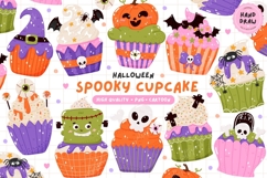 Spooky Halloween Cupcake Clipart Halloween Dessert PNG Product Image 1