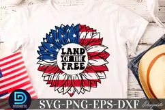 Land of the free SVG, 4th July Sunflower SVG Product Image 2