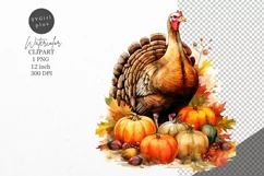 Thanksgiving clipart, Turkey clipart, Autumn clipart, Product Image 1