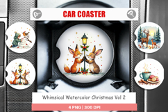 Whimsical Christmas Car Coaster Product Image 1