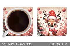 Christmas Deer Coaster Design. Christmas Coaster Sublimation Product Image 1