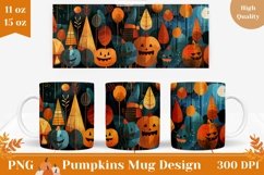 Halloween Pumpkins Mug Wrap Design, Halloween Mug Design Product Image 1
