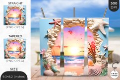 3D Tropical Breach Tumbler Wrap | 3D Sublimation Wrap Design Product Image 1