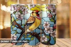 Stained Glass Embroidered Goldfinch PNG Tumbler Design Product Image 1